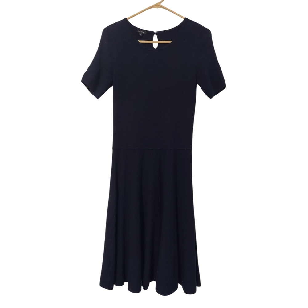 Vintage Talbots Classic Navy Blue Midi Sweater Dress Size S
